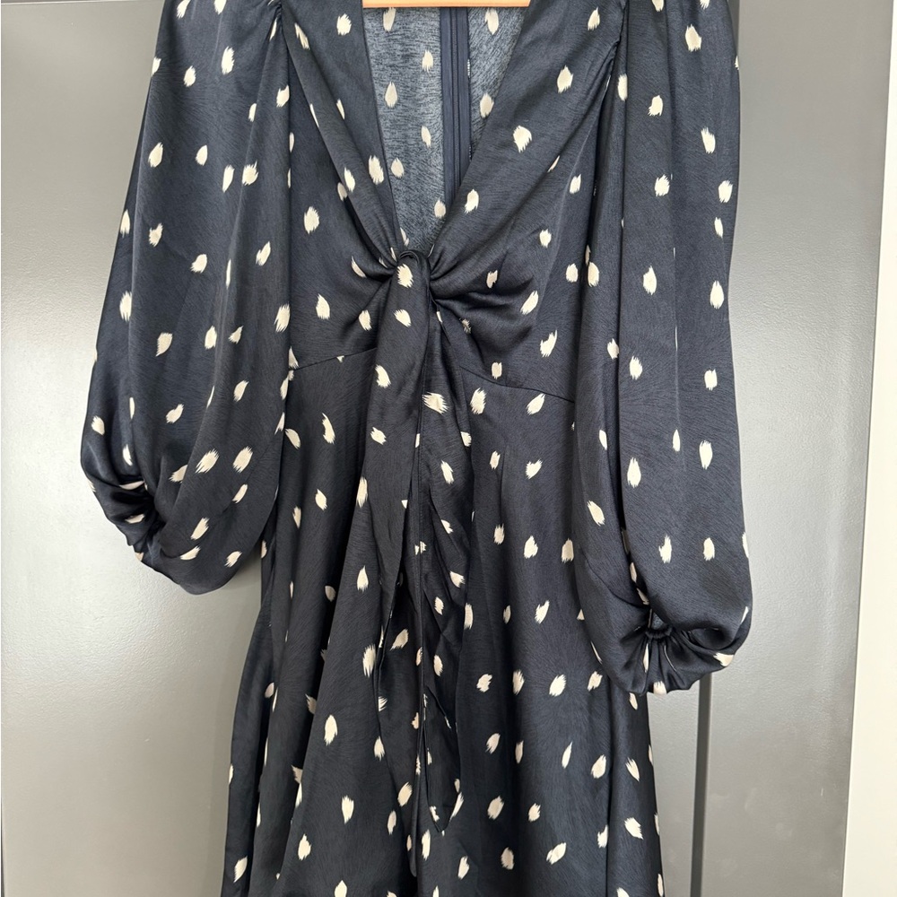 Luxxel Blue Bishop Sleeve V-Neck Sundress